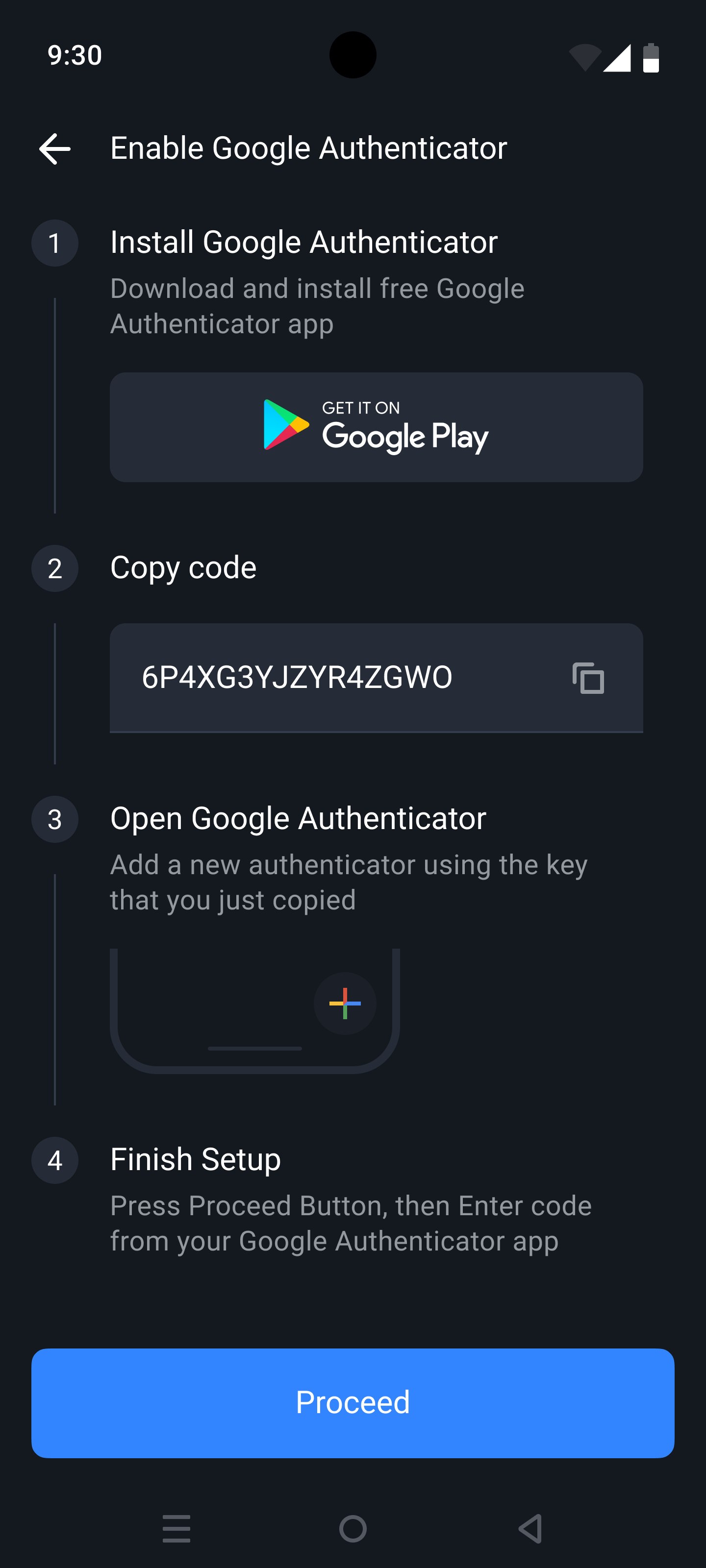 2FA setup